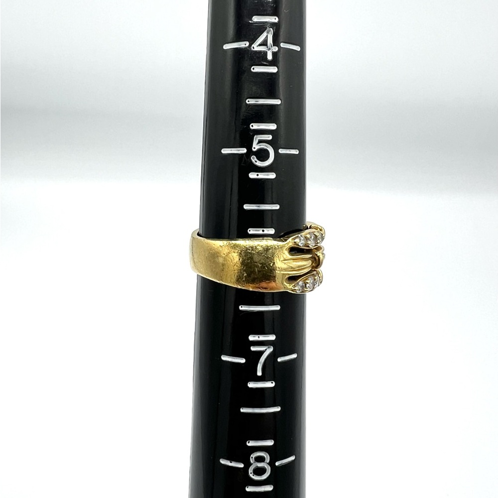 Tiffany & Co. 18K Gold and Diamond 3 Row Ribbon Style Band Ring. Size 6. 8 gtw - Picture 9 of 10